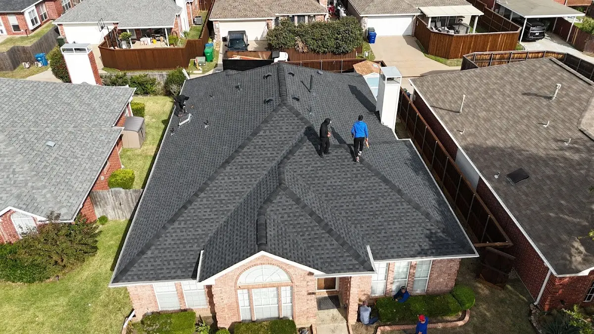Slate & Tile Roof Repair work in progress on a Northridge property